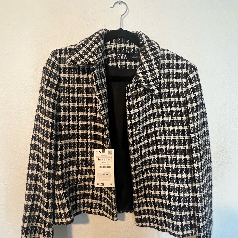 Zara Black and White Women's tweed jacket
